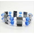 Wholesale magnetic white crystal beaded bracelet 7.25'